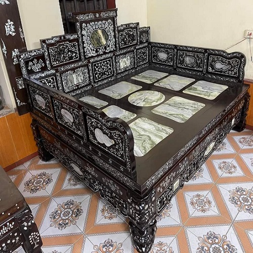 Bán giường 3 thành gỗ gụ