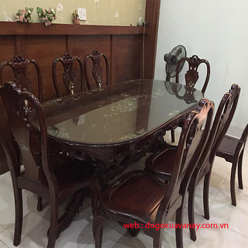 Bộ bàn ăn gỗ cẩm 8 ghế quận 2