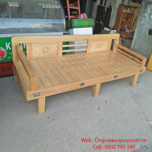 Giường gỗ giả ghế sofa gỗ sồi