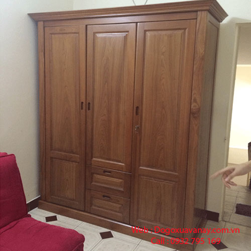 Tủ quần áo gỗ xoan đào giá rẻ