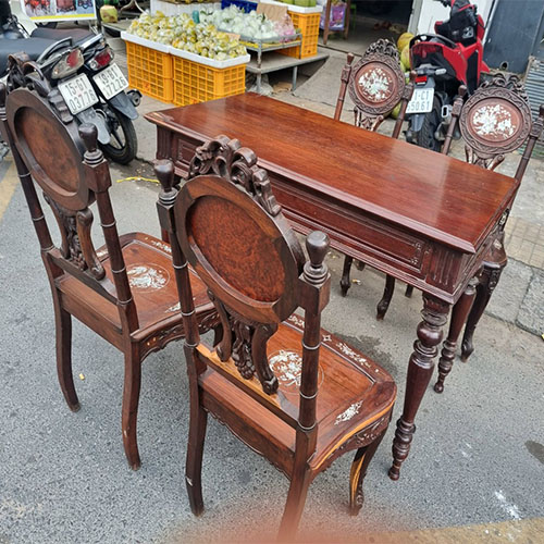 Bộ bàn ăn gỗ cẩm lai việt